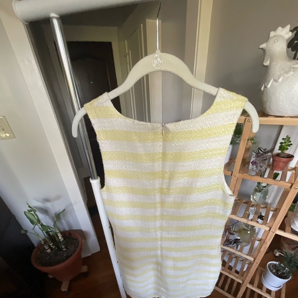 Yellow & White Striped Textured Sleeveless Shift Dress – Size Small (NWOT) - Picture 4 of 15